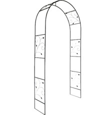 KOVOVÝ OBLOUKY NA RŮŽE, S LISTY, ČERNÝ, 228 CM
