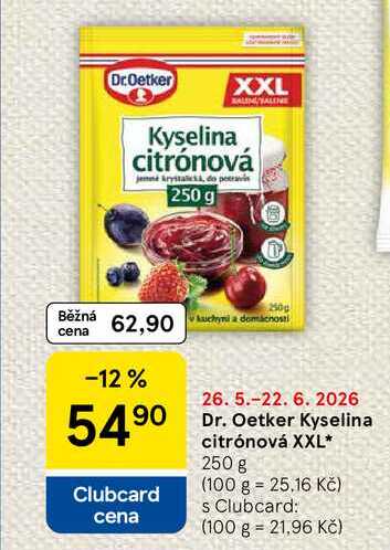 Dr. Oetker Kyselina citrónová XXL, 250 g