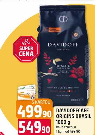 DAVIDOFFCAFE ORIGINS BRASIL 1000 g káva zrnková