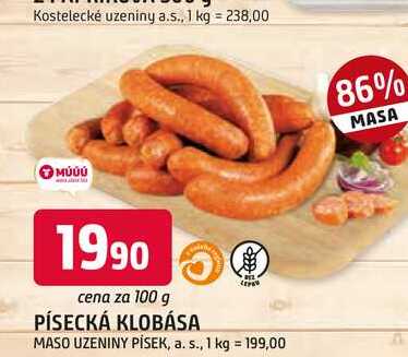 PÍSECKÁ KLOBÁSA MASO 100g