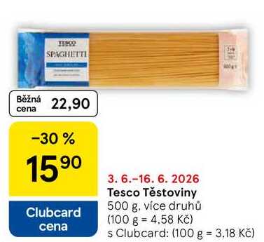 Tesco Těstoviny, 500 g, více druhů  