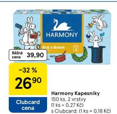 Harmony Kapesníky, 150 ks. 2 vrstvy