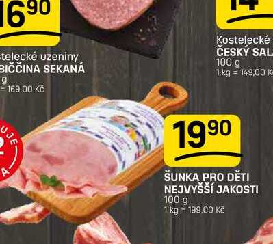 ŠUNKA PRO DĚTI NEJVYŠŠÍ JAKOSTI 100 g 