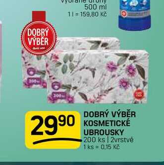 DOBRÝ VÝBĚR KOSMETICKÉ UBROUSKY 200 ks | 2vrstvé 