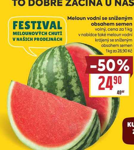 Meloun vodní se sníženým obsahem semen volný, cena za 1 kg