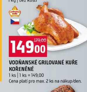 VODŇANSKÉ GRILOVANÉ KUŘE KOŘENĚNÉ 1 ks