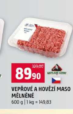 VEPŘOVÉ A HOVĚZÍ MASO MĚLNĚNÉ 600 g 