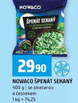 NOWACO ŠPENÁT SEKANÝ 400 g se smetanou a česnekem