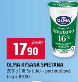 OLMA KYSANÁ SMETANA 200 g 16 % tuku-pochoutková