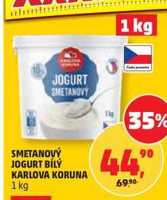 SMETANOVÝ JOGURT BÍLÝ KARLOVA KORUNA, 1 kg
