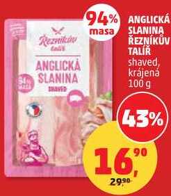 ANGLICKÁ SLANINA ŘEZNÍKŮV TALÍŘ shaved, krájená, 100 g