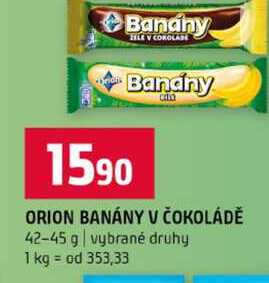 ORION BANÁNY V ČOKOLÁDĚ 42-45 g vybrané druhy