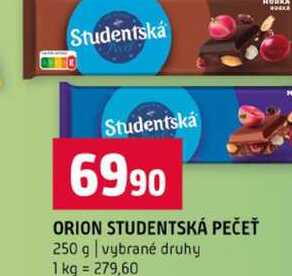 ORION STUDENTSKÁ PEČEŤ 250 g vybrané druhy