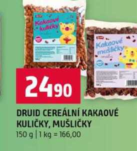 DRUID CEREÁLNÍ KAKAOVÉ KULIČKY, MUŠLIČKY 150 g