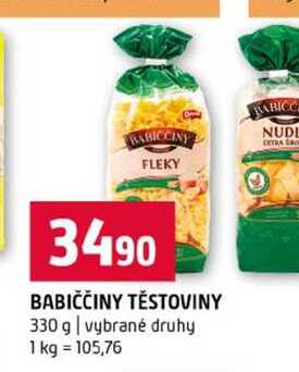 BABIČČINY TĚSTOVINY 330 g vybrané druhy