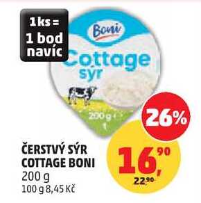 ČERSTVÝ SÝR COTTAGE BONI, 200 g  