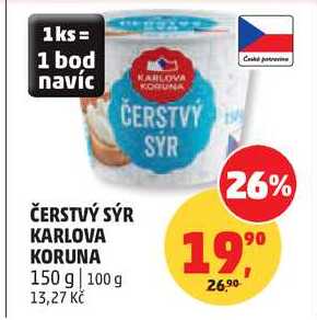ČERSTVÝ SÝR KARLOVA KORUNA, 150 g