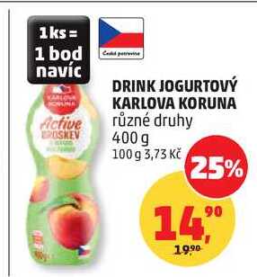 DRINK JOGURTOVÝ KARLOVA KORUNA různé druhy, 400 g