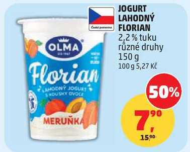 OLMA FLORIAN LAHODNY JOGURT 2,2% tuku různé druhy, 150 g