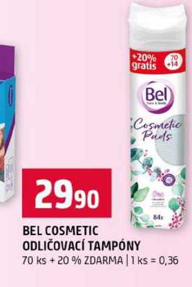 BEL COSMETIC ODLIČOVACÍ TAMPÓNY 70 ks +20%
