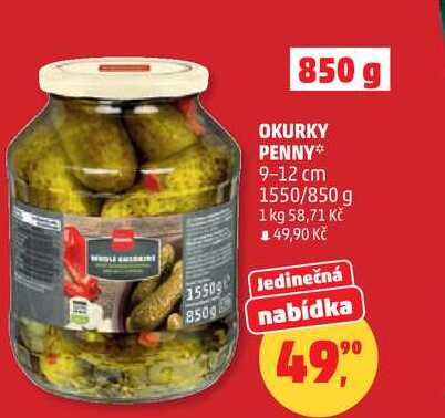 OKURKY PENNY 9-12 cm, 1550/850 g  