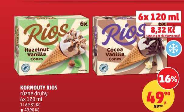 KORNOUTY RIOS různé druhy, 6x 120 ml