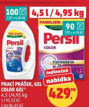 PRACÍ PRÁŠEK, GEL COLOR GEL, 4,5 l/4,95 kg