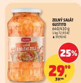 ZELNÝ SALÁT GUSTITO, 640/410 g 
