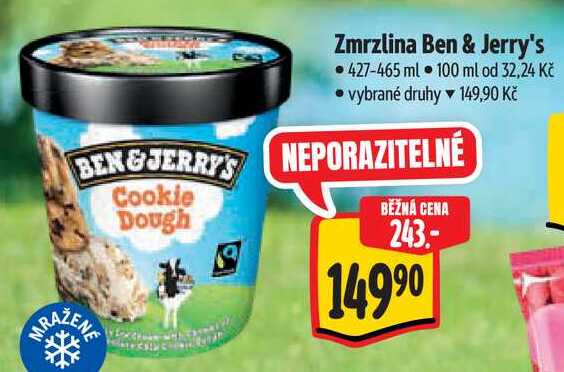Zmrzlina Ben & Jerry's, 427-465 ml