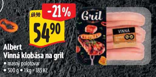 Albert Vinná klobása na gril, 300 g