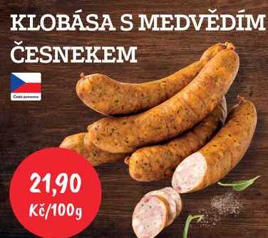 KLOBÁSA S MEDVĚDÍM ČESNEKEM 100g 