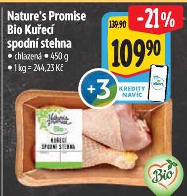 Nature's Promise Bio Kuřecí spodní stehna, 450 g