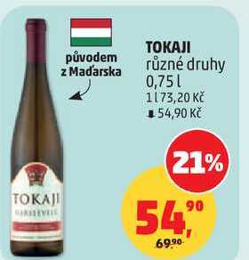TOKAJI různé druhy, 0,75 l