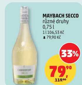 MAYBACH SECCO různé druhy, 0,75 l