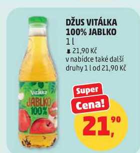 DŽUS VITÁLKA 100% JABLKO, 1 l