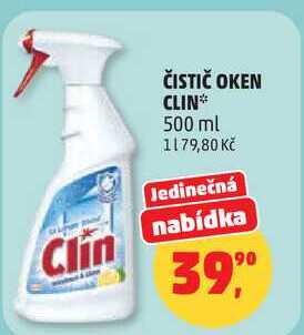 ČISTIČ OKEN CLIN, 500 ml 