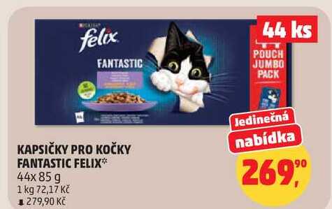 KAPSIČKY PRO KOČKY FANTASTIC FELIX, 44x 85 g 