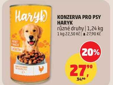 KONZERVA PRO PSY HARYK různé druhy, 1,24 kg