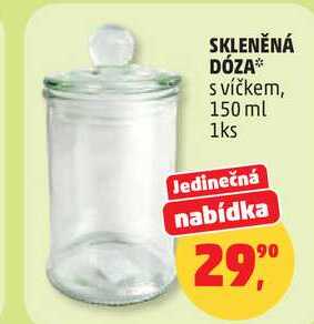 SKLENĚNÁ DÓZA s víčkem, 150 ml 1ks