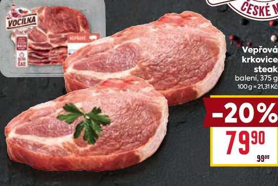 Vepřová krkovice steak balení, 375 g