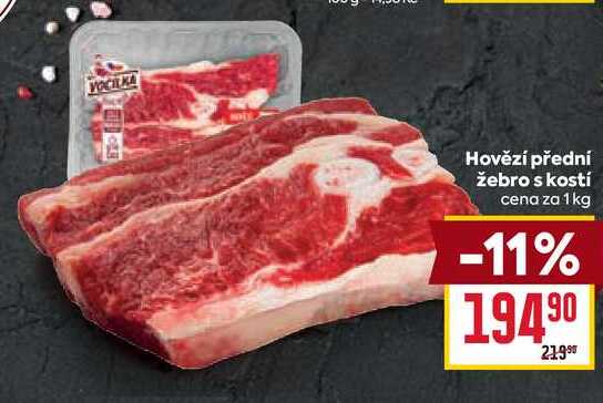 Hovězí přední žebro s kostí cena za 1kg