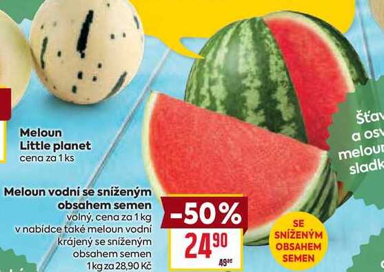 Meloun vodní se sníženým obsahem semen volný, cena za 1kg