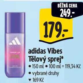 adidas Vibes Tělový sprej, 150 ml
