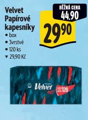 Velvet Papírové kapesníky, 120 ks