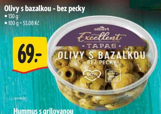 Olivy s bazalkou - bez pecky, 130 g