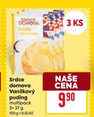 Srdce domova Vanilkový puding multipack 3x 37 g 