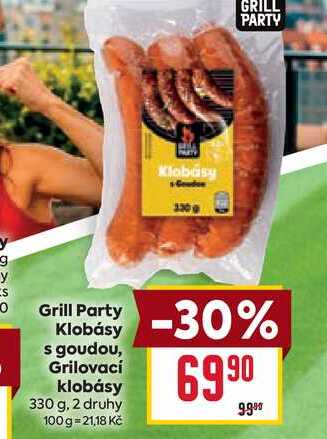 Grill Party Klobásy s goudou, Grilovací klobásy 330 g