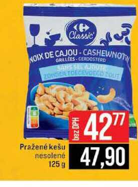 Pražené kešu nesolené 125 g