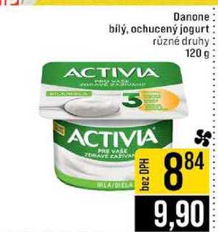 Danone bilý, ochucený jogurt různé druhy 120 g 