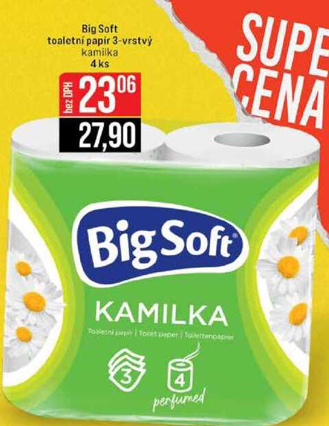 Big Soft toaletní papír 3-vrstvý kamilka 4 ks